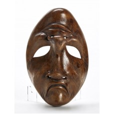 VINTAGE CARVED WOODEN COMEDY/TRAGEDY MASK 20TH C.   202083215081
